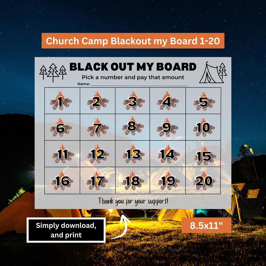 Church Camp Fundraiser Calendar | Youth Church Camp | Outdoor ...