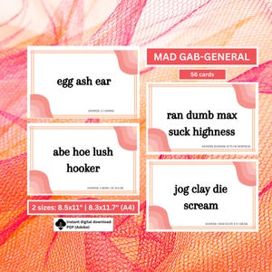 Mad Gab General | Family Games | Adult Games | Birthday Games | Summer Games | Work Office Games | Games for Large Groups | Small Group Game