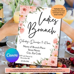 Ladies Brunch Template | Editable Girls Brunch | Ladies Brunch Invite | Ladies Brunch Invitation | Ladies Brunch Evite | Birthday Invite
