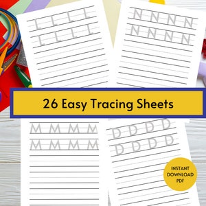 Letter Tracing Worksheet | Kindergarten Worksheet Uppercase | Preschool ...