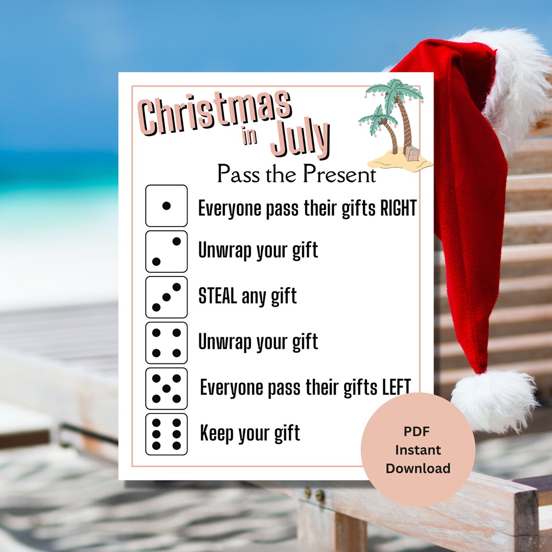 Christmas Pass the Present Christmas in July Games Family Christmas