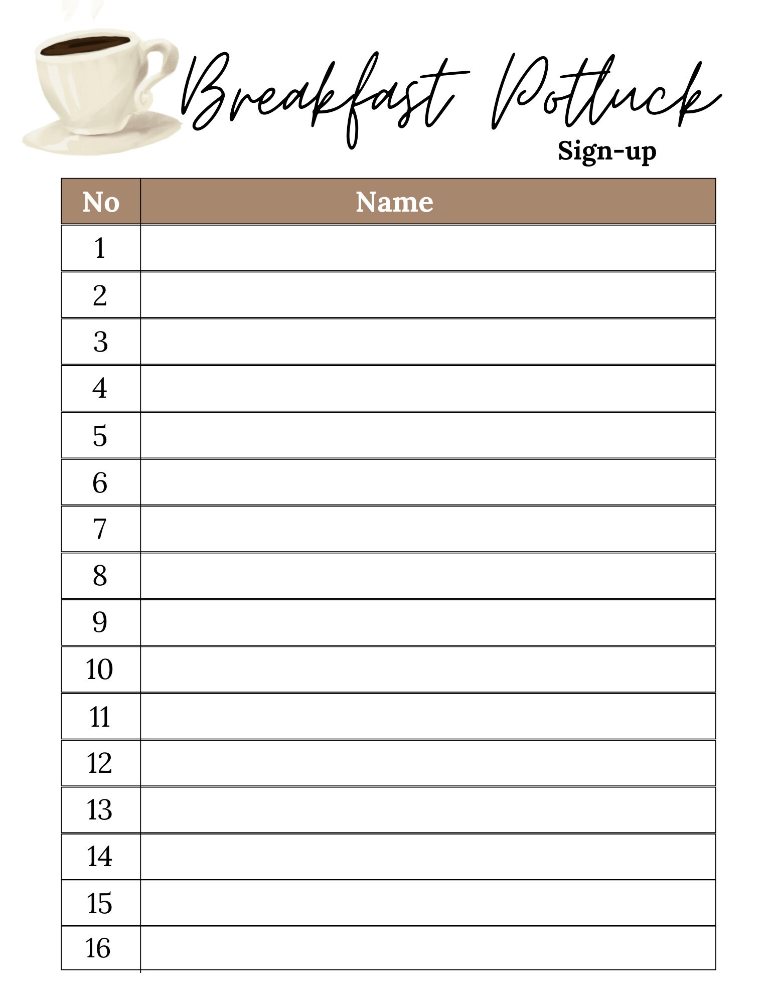 Breakfast Potluck Sign Up Sheet Printable Template Mo Vrogue co