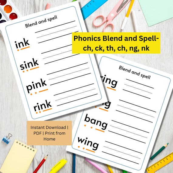 Phonics Worksheets Digraphs | CVC Words | Phonics Games | Phonics Activities | CVC Worksheets | Kindergarten Phonics Worksheet|Letter Sounds
