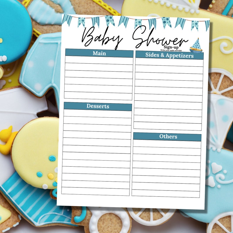 Potluck Sign up Sheet Baby Shower Potluck Sign up Sheet Baby Shower