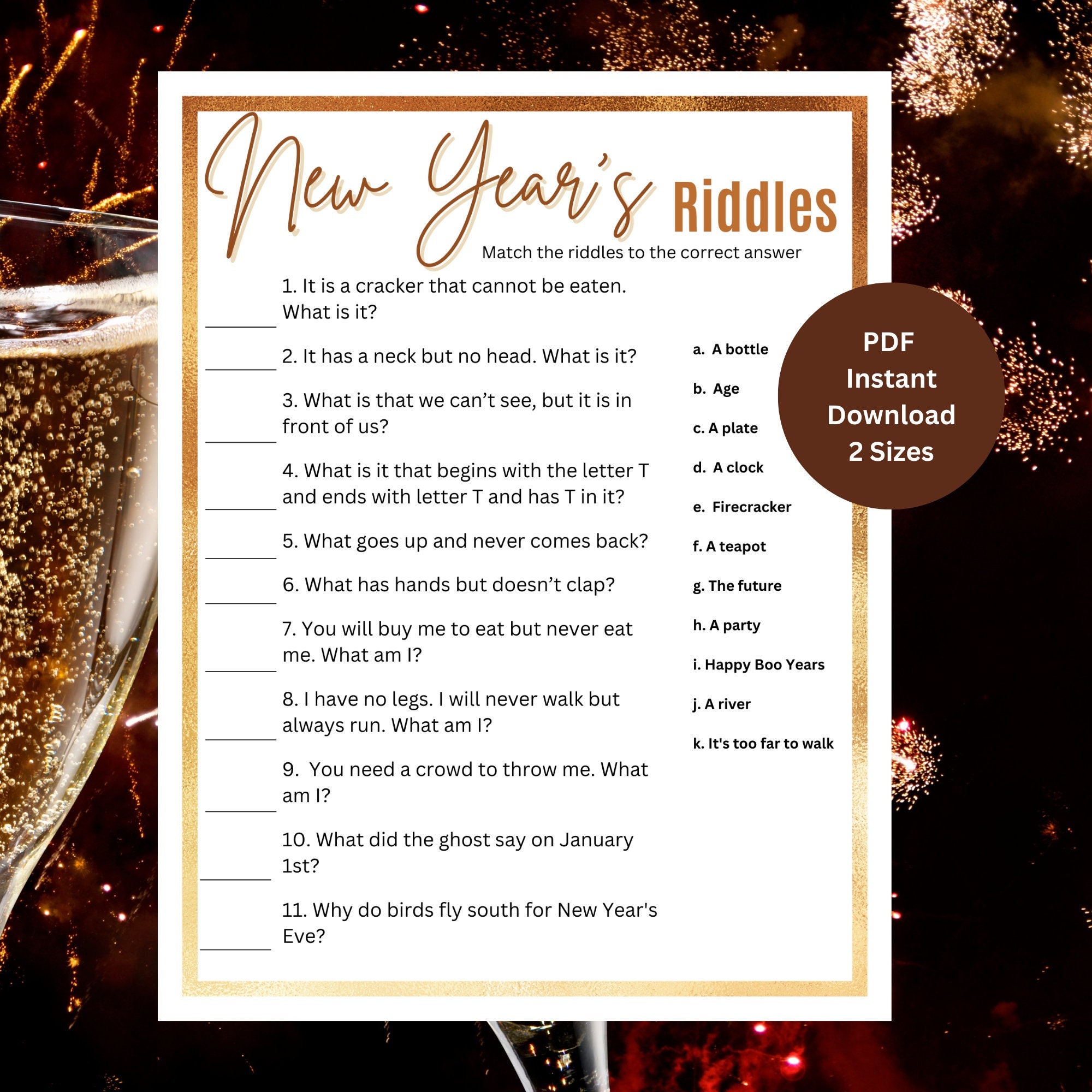 New Year's Riddles New Year's Games New Year's Eve Games New Year's Party Games New Year's Eve