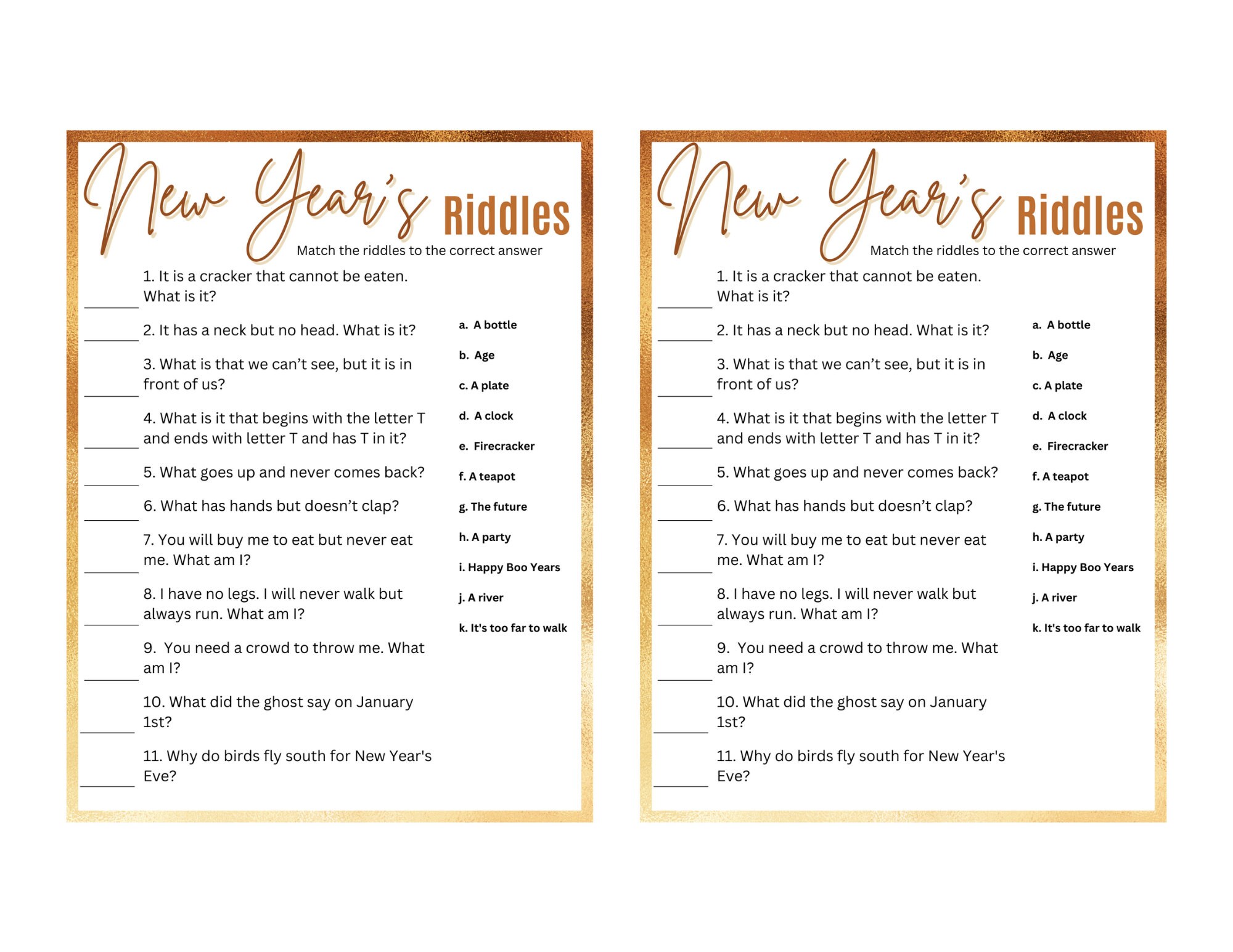 New Year's Riddles New Year's Games New Year's Eve Games New Year's Party Games New Year's Eve