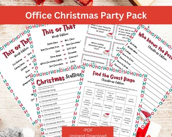 Pacchetto di giochi per le vacanze in ufficio / Pacchetto di giochi di lavoro per Natale / Giochi di Natale / Giochi per feste in ufficio / Giochi di Natale divertenti / Giochi per feste di lavoro
