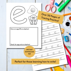 Letter Tracing Worksheet | Kindergarten Worksheet Lowercase | Preschool Worksheets | Handwriting Practice Sheet Bundle | Printable Worksheet
