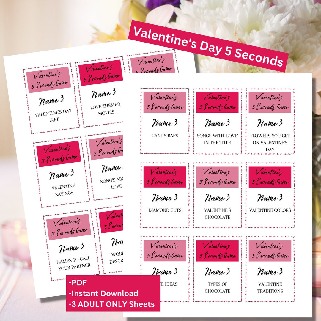 5 Seconds Valentine's Day Game | Valentine's Day Games | Valentine's ...