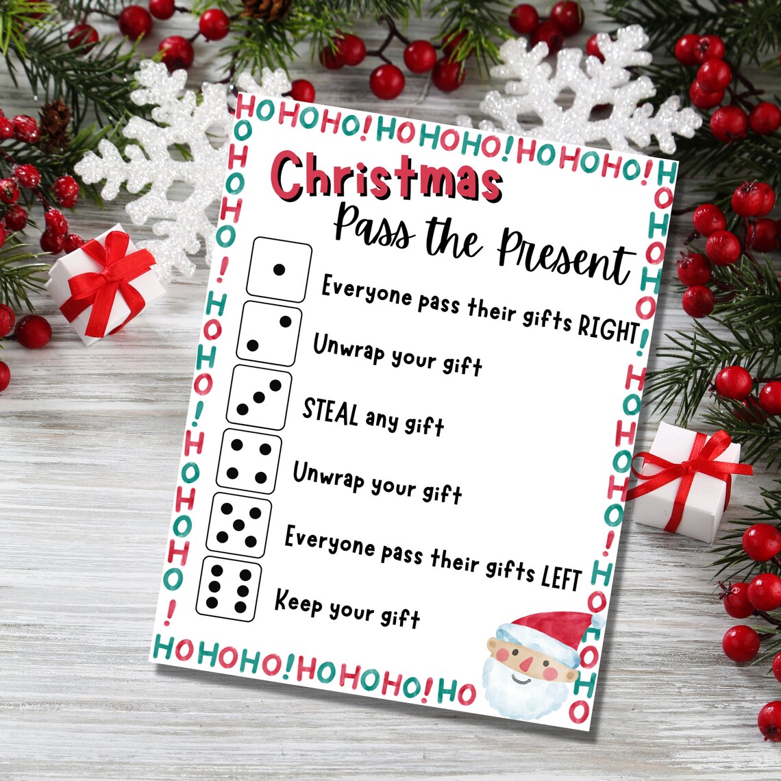 Pass the Present Christmas Games Pass the Present Dice Game Christmas