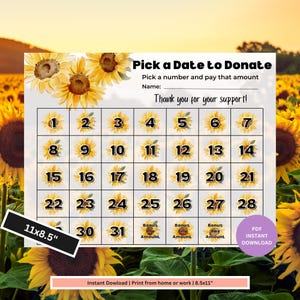 Summer Fundraiser Calendar | Pick a Date Fundraiser | Sports Fundraiser | School Calendar | Fundraising Calendar | Spring Fall Fundraiser