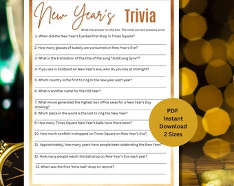 Quiz di Capodanno / Giochi di Capodanno / Giochi di Capodanno / Giochi per la festa di Capodanno / Quiz di Capodanno / Giochi di Capodanno stampabili