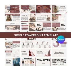 Business Modern PowerPoint Templates | Minimalist Modern Business | Business Slide Deck | Clean Business Pitch Deck Template | Editable PPT
