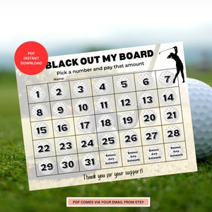Golf Girl Fundraiser Calendar | Pick a Date Fundraiser | Sport Fundraiser | Sport Calendar | Fundraising Calendar | Charity Raffle Calendar
