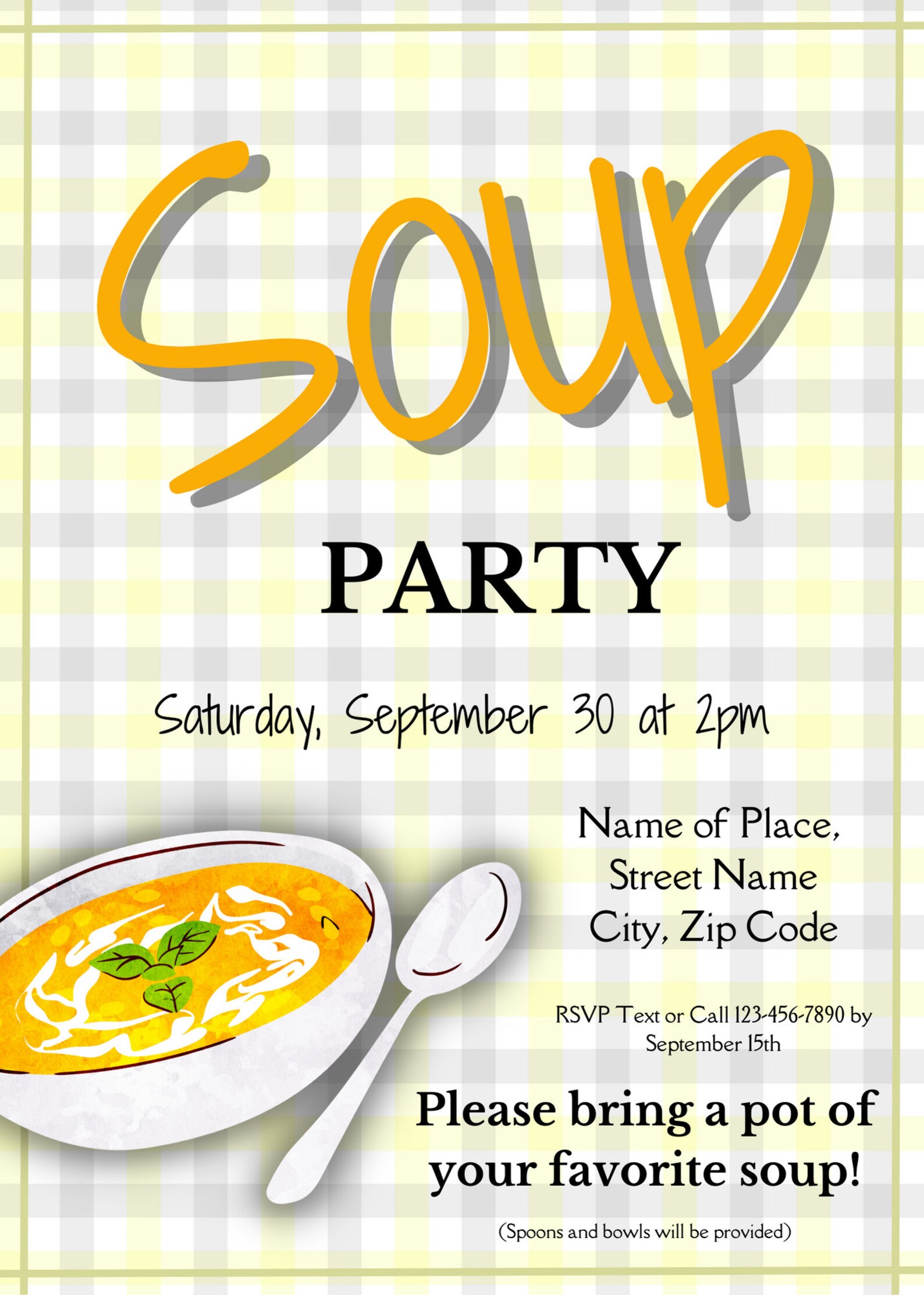 Soup Party Invite Template Editable Soup Party Soup Party Invite Fall