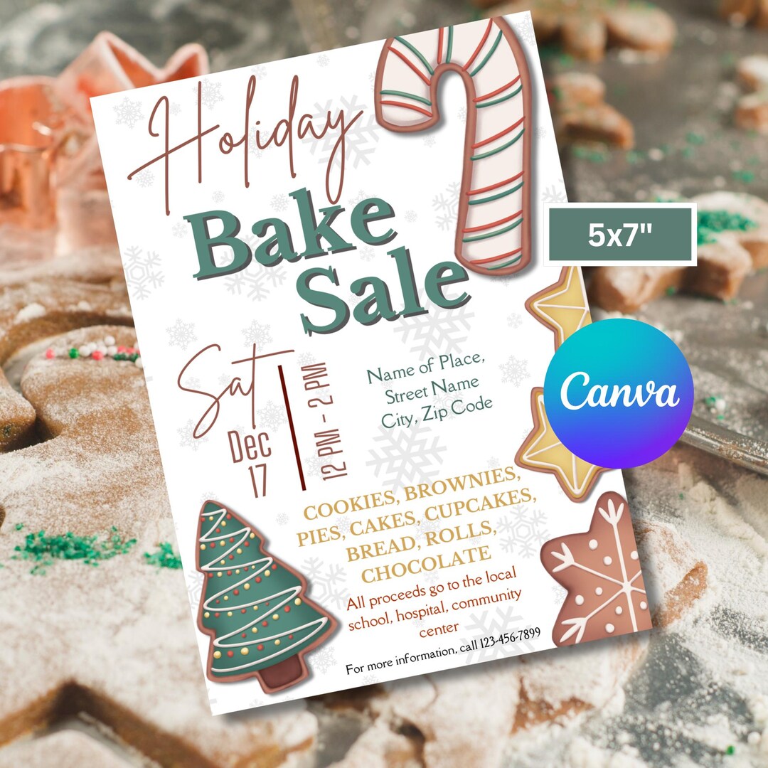 Holiday Bake Sale Invite Template | Winter Bake-off Evite | Winter ...