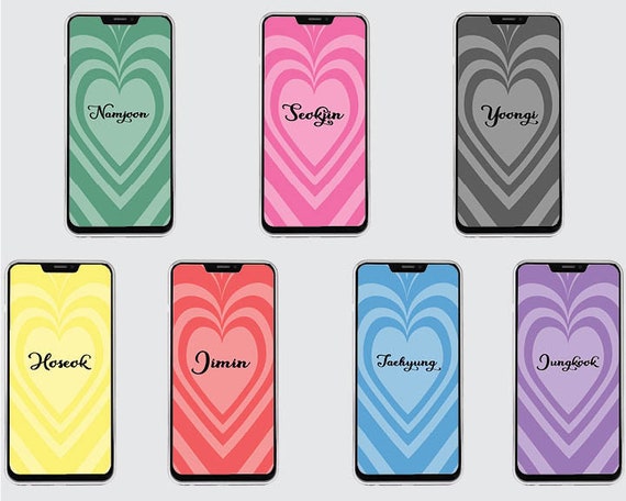 Conjunto de 7 fondos de pantalla de BTS Heart Phone Rm Jin - Etsy México Conjunto de 7 fondos de pantalla de BTS Heart Phone Rm Jin - Etsy México