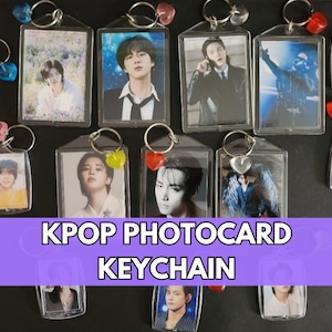 Photocard Keychain, Customizable - Double-Sided - Random - Mystery - Army - Bias - Freebies - PC - taehyung - jungkook - jimin - yoongi