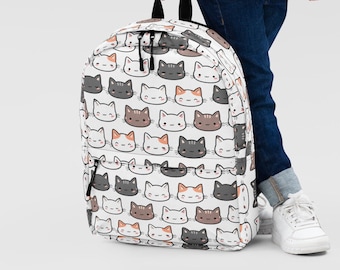 Girls Cat Face Backpack | Water-Resistant School Bag