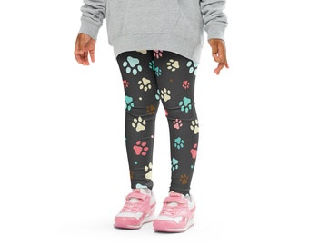 Kids Paw Print Leggings | Buttery Soft Leggings | UPF 50+ UV Sun Protection | Toddler Leggings | Comfy | Dog & Puppy Lovers Leggings