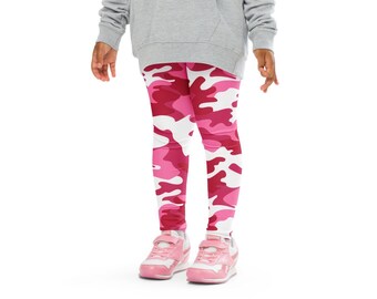 Girls Pink Camouflage Leggings | Buttery Soft Leggings | UPF 50+ UV Sun Protection | Toddler Leggings | Comfy