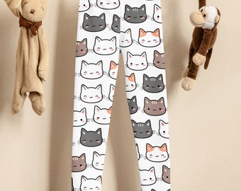 Kids Cat Leggings: Buttery Soft Kitten Print - Girls Dance & Gymnastics