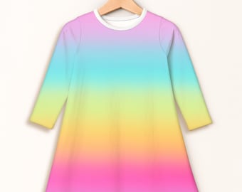 strapless open back dress Camille' Pastel Rainbow Tie Dye Smocked Dress – ARIA KIDS