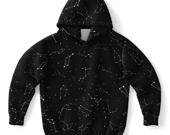 Kids Realistic Constellations Hoodie With Pocket | Toddler Hoodie | Comfy | Solar System | Stars | Space | Galaxy | Astronaut