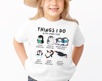Kids Penguin T-Shirt: Things I Do In My Spare Time Penguin Lover Tee