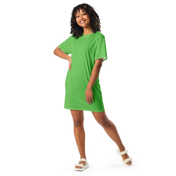 green emerald velvet dress Always There for You T-Shirt Dress in Light Hunter Green L / Hunter-Green