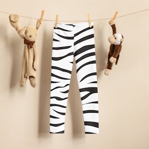 Kids Striped Zebra Buttery Soft Leggings, Animal Print Toddler Leggings, Dance Leggings, Gymnastics Leggings, Cheer Leggings, Cheerleader