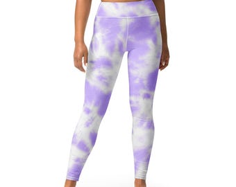 Purple Tie Dye Buttery Soft Yoga Leggings For Women
