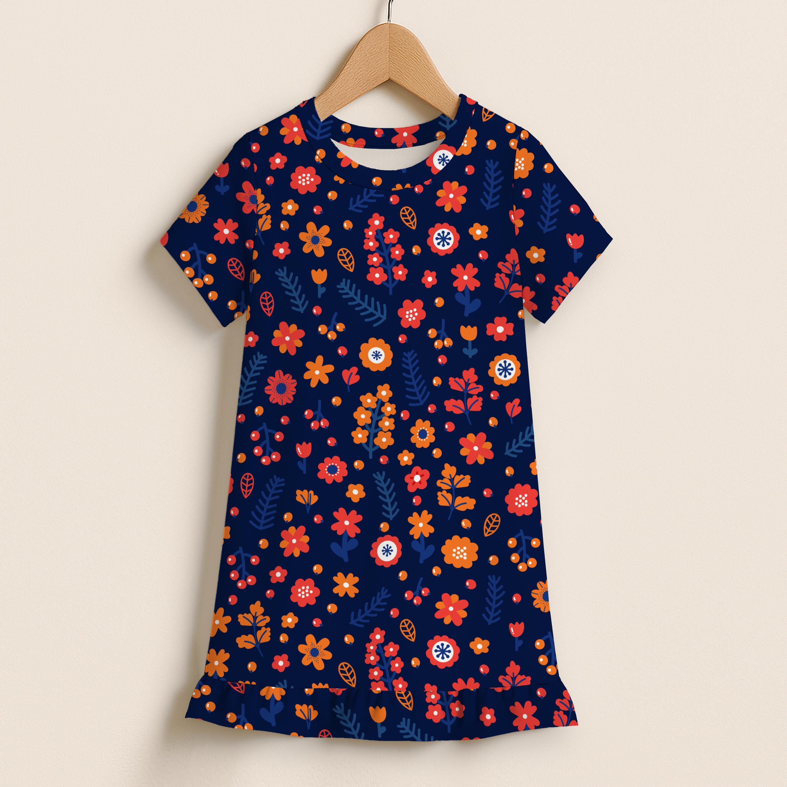 open lace back dress Real Love Blue/Orange Floral Midi Dress – Shop the Mint