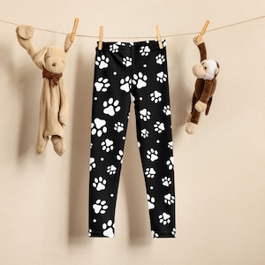 Kids Paw Print Buttery Soft Leggings, Gift For Dog Lovers, Children&#39;s Leggings, Dance Leggings, Gymnastics Leggings, Cheer Leggings