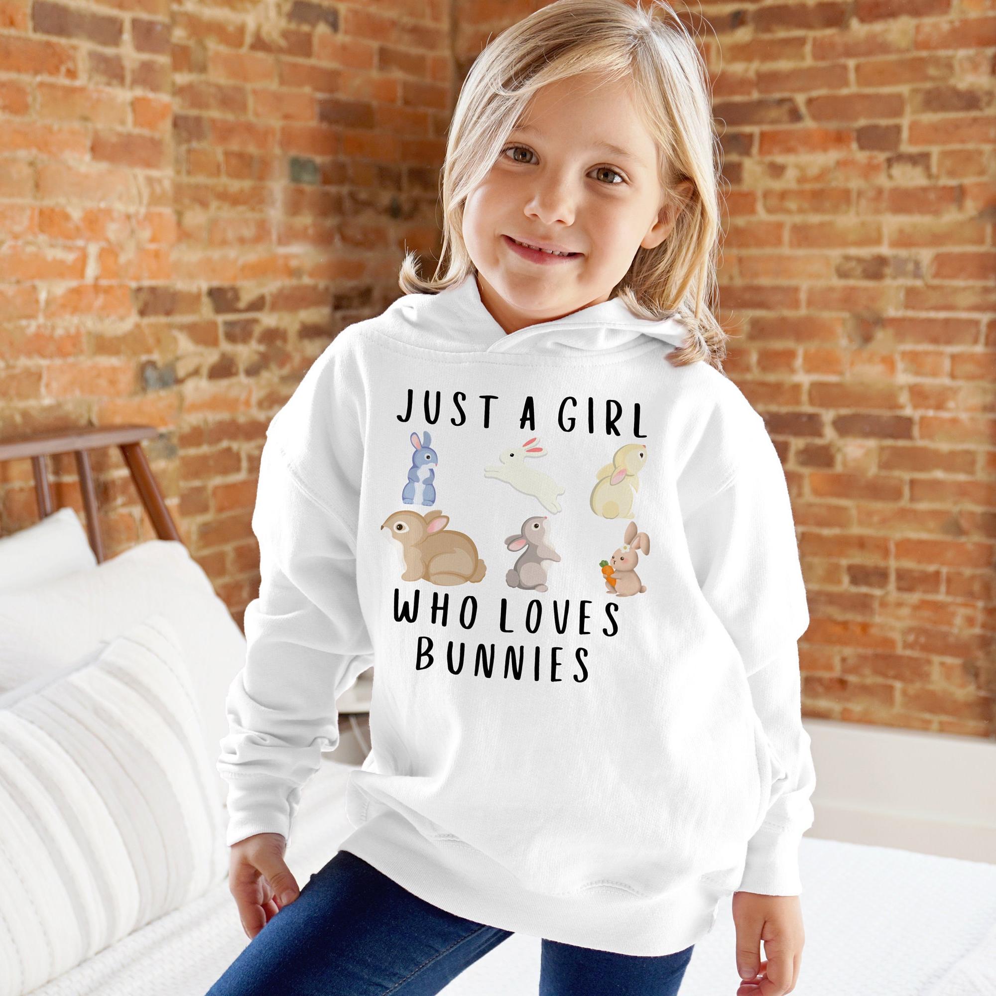 Girls Just A Girl Who Loves Bunnies Hoodie: Cozy Rabbit Lovers Gift