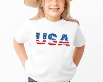 Kids USA T-Shirt: Patriotic Stars & Stripes Tee