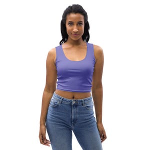 Purple Crop Top: Buttery Soft Sleeveless Fitted Shirt