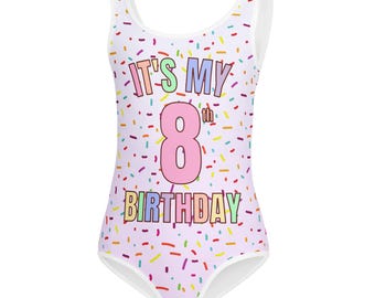 Custom Age Birthday Leotard: Rainbow Sprinkles Dance Gymnastics