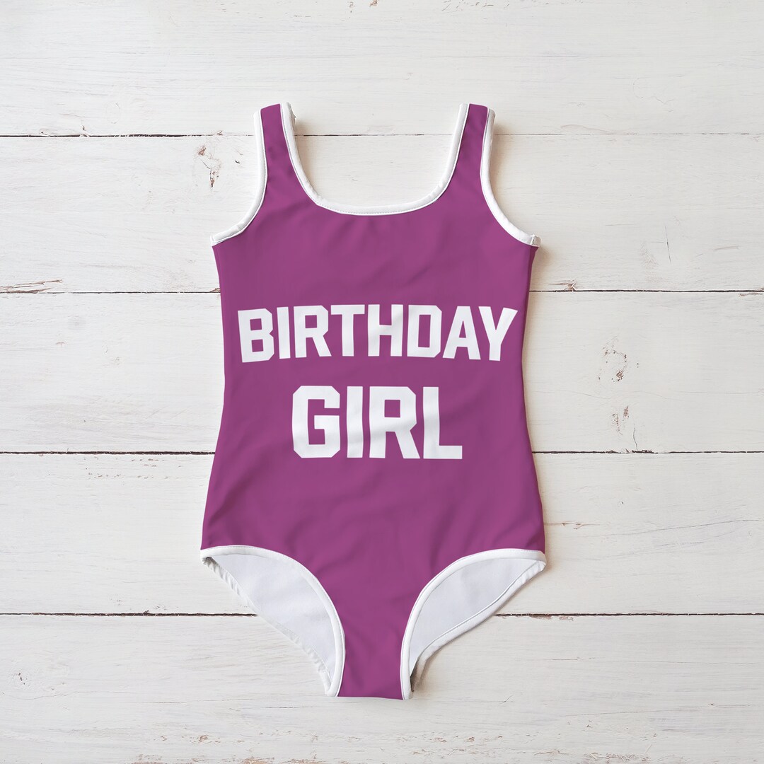 Birthday Girl Swimsuit Kids Swimsuit Birthday Party Gift Etsy
