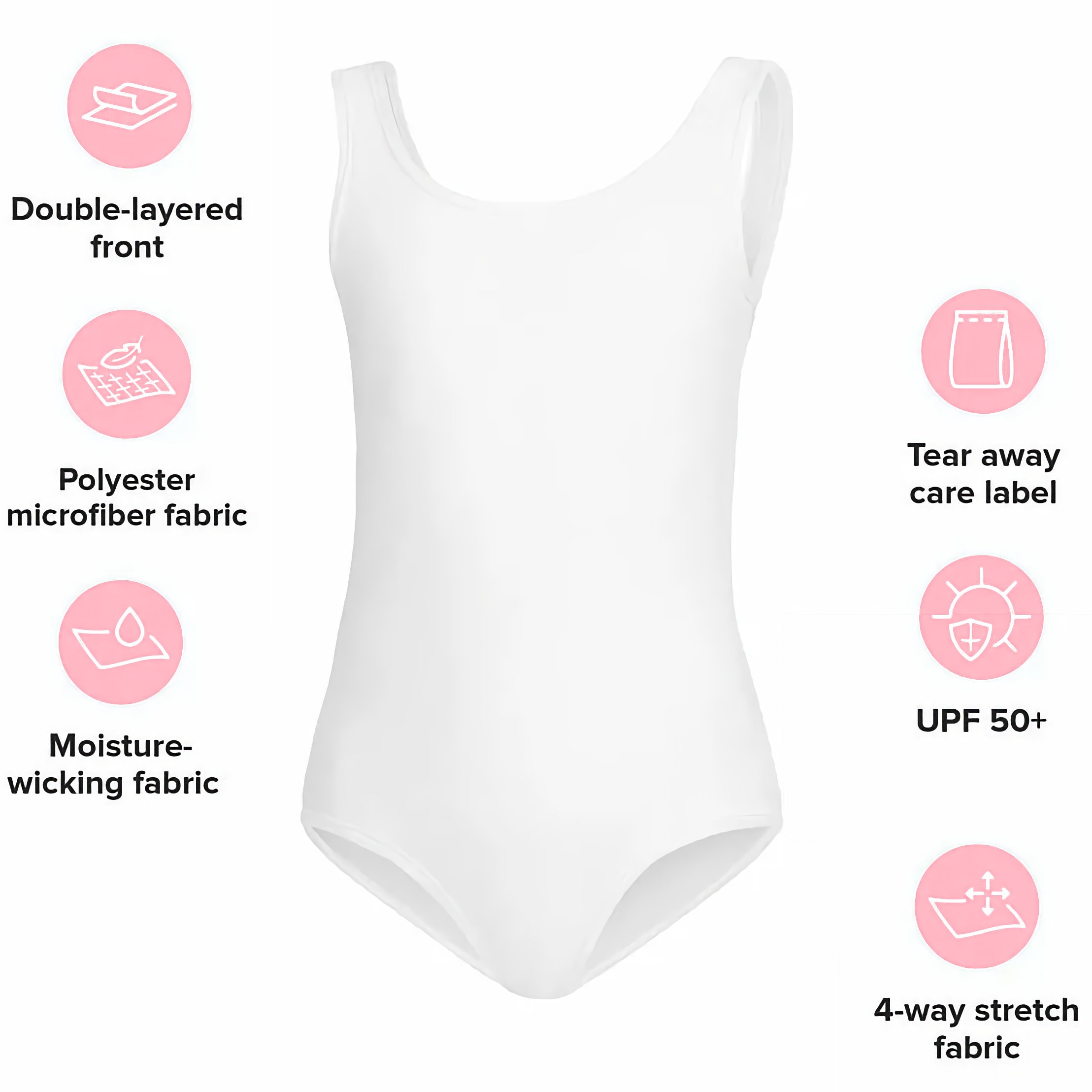 Girls Dog Face Swimsuit | UPF 50+ UV Sun Protection | Toddler Bathing Suit