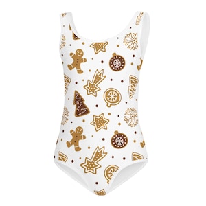 Girls Gingerbread Cookies Christmas Dance Leotard