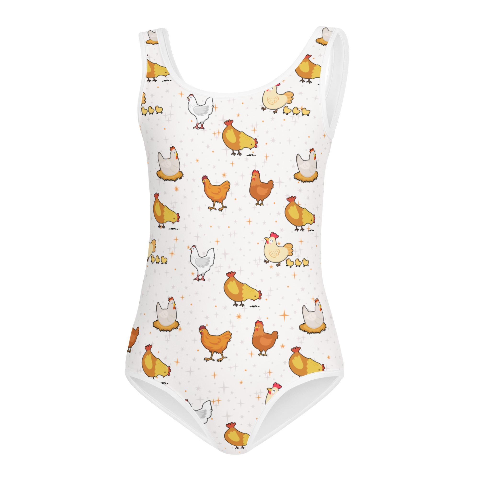 Girls Chicken Gymnastics Leotard: Buttery Soft, Quick Drying