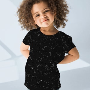 T-shirt Constellation réaliste pour enfant, T-shirt espace pour enfant, T-shirt étoile galaxie, T-shirt graphique astronomie, T-shirt pour tout-petit, Voie lactée