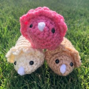 Dinosaur Stuffed Animal|Crochet Dinosaur|Crochet Triceratops|Triceratops Plushie|