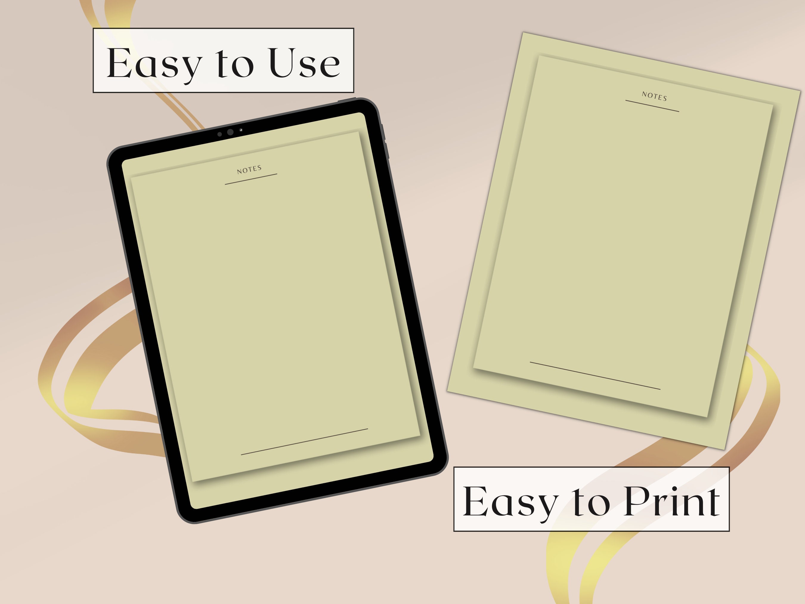 Etsy Printable Fillable Kind Notes.pdf Printable Notes - Style 3 Simple Page Digital Download PDF Easy to ...
