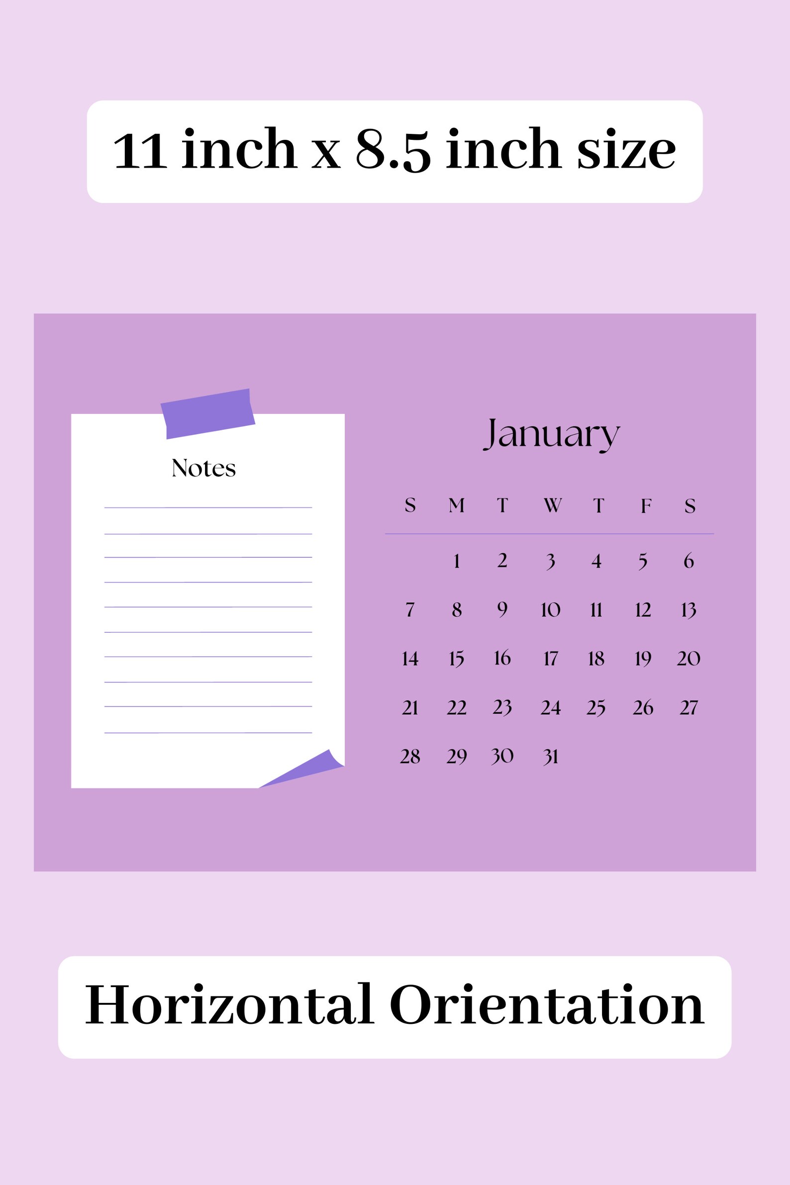 2024 Calendar Printable PDF Digital Download File 12 Months 2024