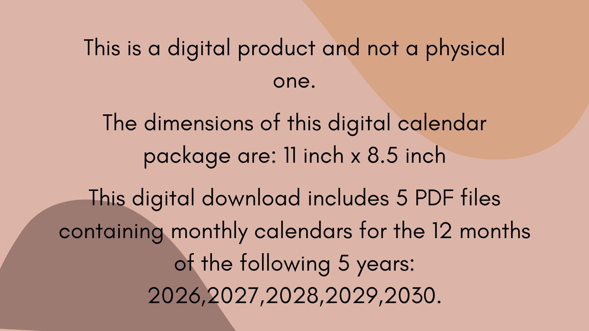 Ntk Calendar.pdf 2026 Till 2030 Calendar Bundle - Monthly Calendars (PDF) - Etsy