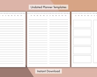 Undated Planner Template Bundle (PDF)