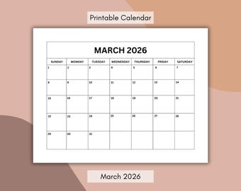 March 2026 Printable Calendar (PDF)