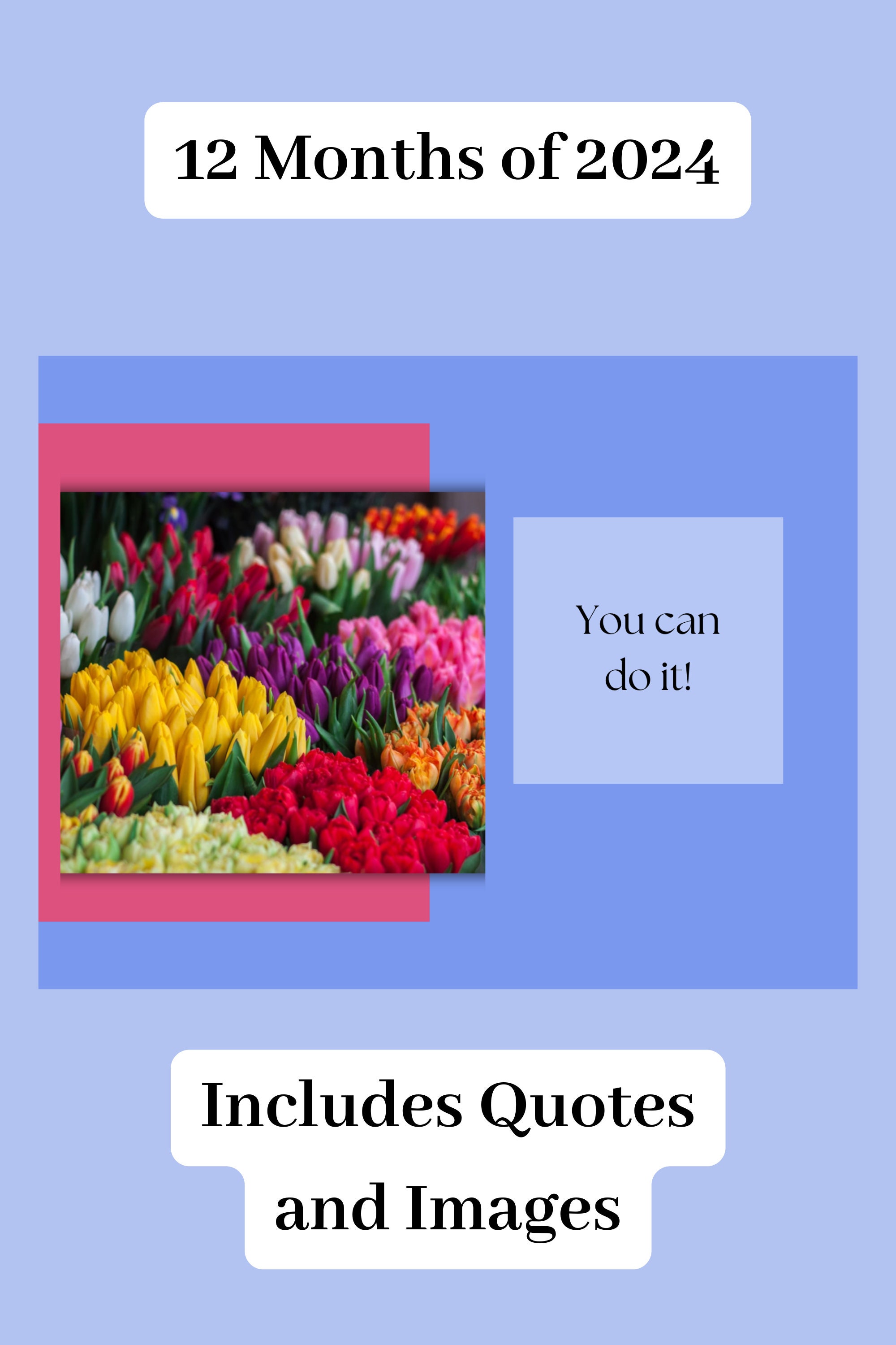 2024 Calendar Printable PDF Digital Download File 12 Months 2024